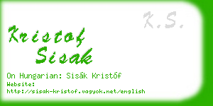kristof sisak business card